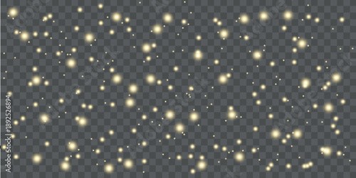 Vector Christmas starry night png. Shining night sky, dark space background with stars. Stardust in deep universe, galaxy. Vector Illustration isolated on transparent background.