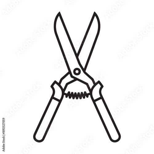 A pair of bolt cutters on a clean white background silhouette vector outline icon use as a symbol, web graphic design, and infographic icon