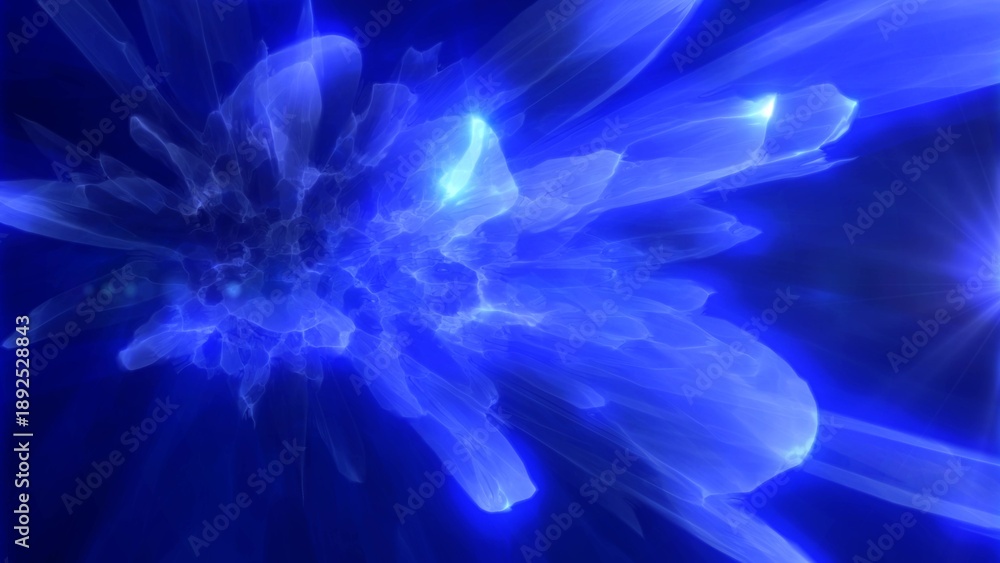Fototapeta premium Energy abstract blue waves of magic and electricity iridescent glowing liquid plasma background