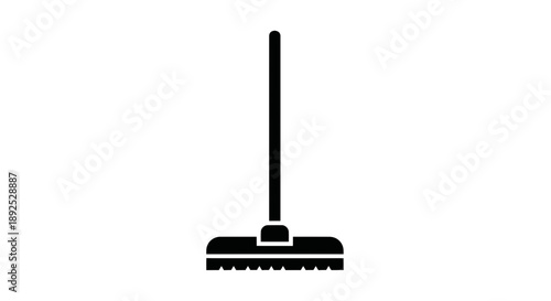 Black Broom with Long Handle.