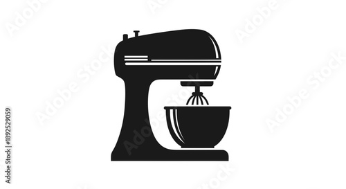 Black Stand Mixer with Mixing Bowl.