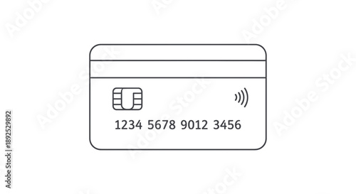 Credit Card with Chip and Contactless Payment.