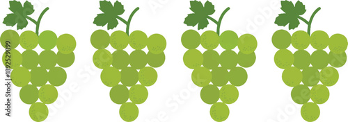Textured Grape Cluster Manual Design Set  Organic Fruit with Dot Pattern Details