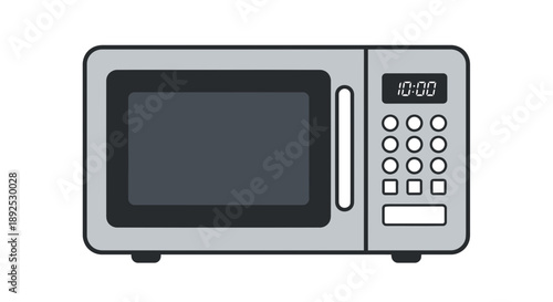 Digital Microwave Oven Illustration.