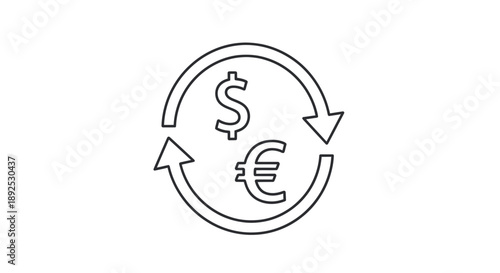 Dollar Euro Currency Exchange Icon 1.