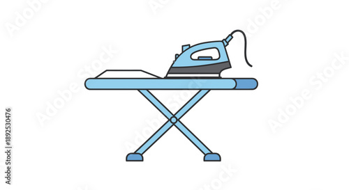 Electric Iron on Ironing Board 2.