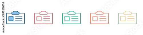 Id Card Icon Set Multiple Style Collection 