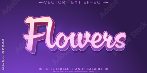 Flower editable text effect, editable beautiful and bloom text style