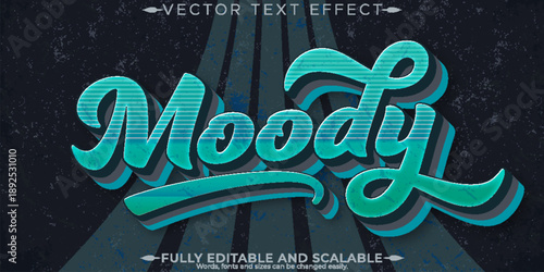 Retro sticker text effect, editable 70s and 80s text style