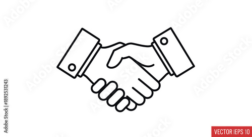 Handshake Illustration of Business Partnership Agreement.