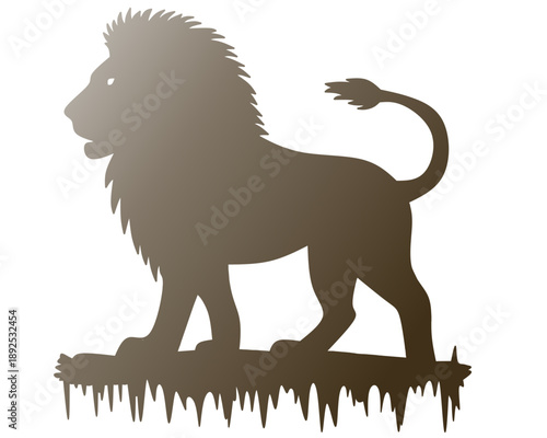 Silueta felino en degradado brown.