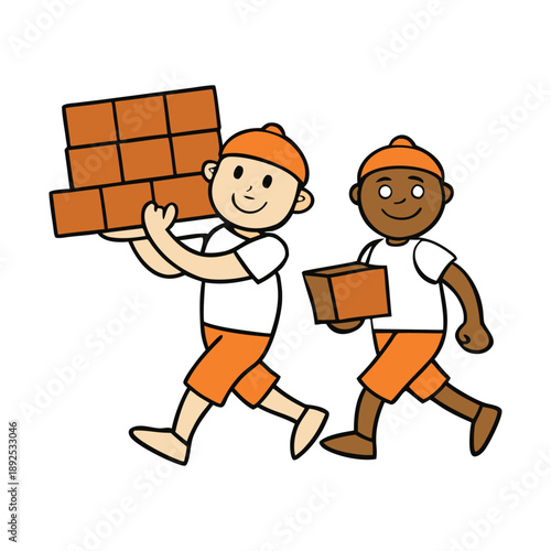 Historical scene showing enslaved workers carrying bricks at a construction site, reflecting forced labor, endurance, and injustice, meant to remember the past and honor resilience.
