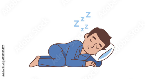 Man Sleeping Peacefully on Pillow 1.