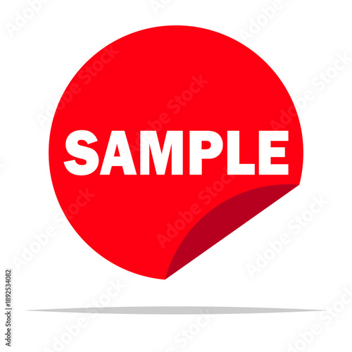 Round sample label sticker vector isolated illustration