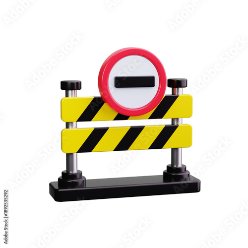 Warning sign indicating no entry or prohibited access, a common visual cue for safety and restrictions