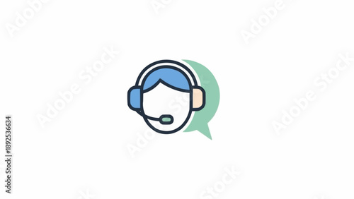 Customer service representative with headset.