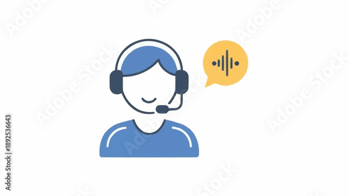 Customer service representative with headset.