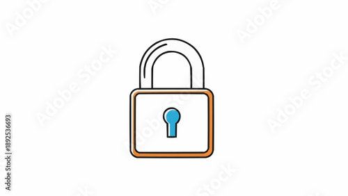 Padlock with blue keyhole icon security.