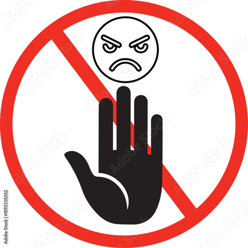 no unauthorized entry sign vector illustration with angry person silhouette and stop hand symbol