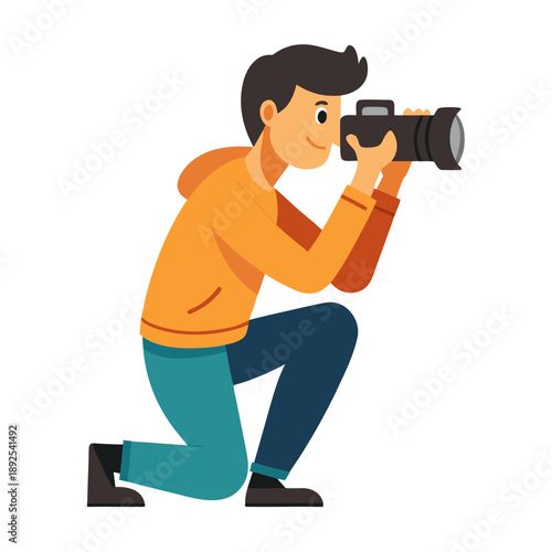 Capturing the Moment: A Photographer Focused on the Image.