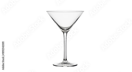 Fotografie Elegant martini glass isolated PNG on transparent background, classic barware fo