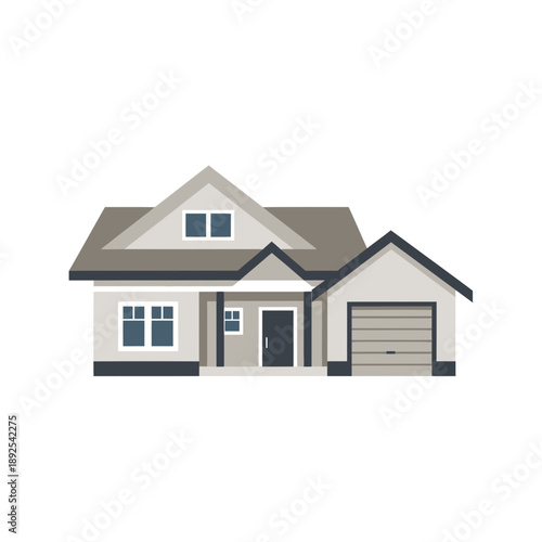 Modern House with Garage and Porch.