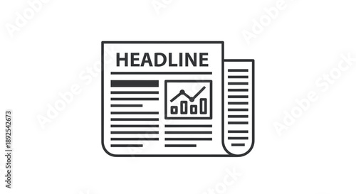 Newspaper Headline with Graph and Text.