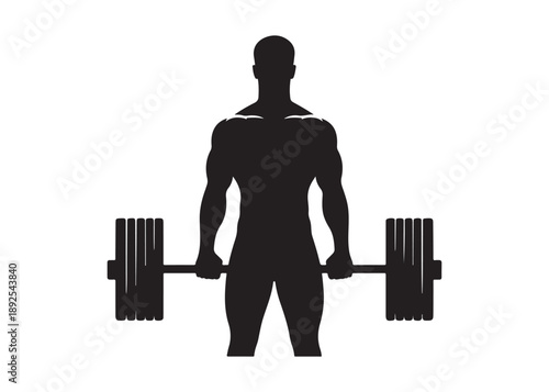 weightlifting logo silhouette vector, weightlifter barbell logo silhouette illustration, weights fitness exercise gym logo silhouette, body building weightlifting logo vector silhouette