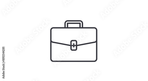 Simple Line Drawing of a Briefcase 1.