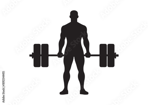 weightlifting logo silhouette vector, weightlifter barbell logo silhouette illustration, weights fitness exercise gym logo silhouette, body building weightlifting logo vector silhouette