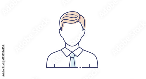 Simple Line Drawing of a Businessman.