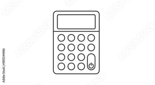 Simple Line Drawing of a Calculator 1.
