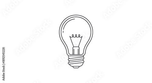 Simple Line Drawing of Light Bulb 1.