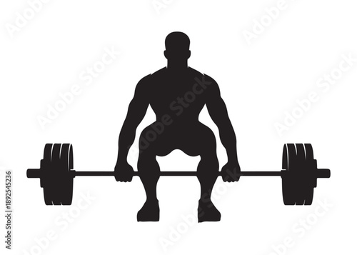 weightlifting logo silhouette vector, weightlifter barbell logo silhouette illustration, weights fitness exercise gym logo silhouette, body building weightlifting logo vector silhouette