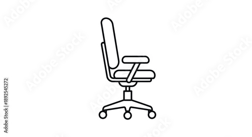 Simple Line Drawing of Office Chair.