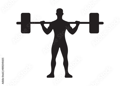 weightlifting logo silhouette vector, weightlifter barbell logo silhouette illustration, weights fitness exercise gym logo silhouette, body building weightlifting logo vector silhouette