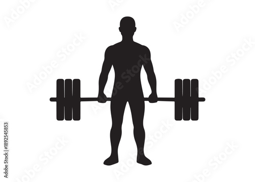 weightlifting logo silhouette vector, weightlifter barbell logo silhouette illustration, weights fitness exercise gym logo silhouette, body building weightlifting logo vector silhouette