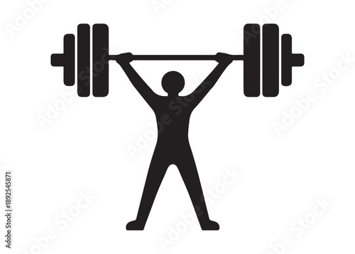 weightlifting logo silhouette vector, weightlifter barbell logo silhouette illustration, weights fitness exercise gym logo silhouette, body building weightlifting logo vector silhouette