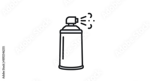 Spray Can with Spraying Aerosol.