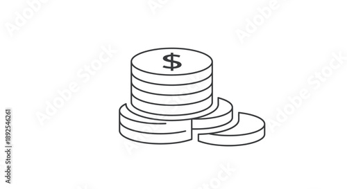 Stack of Coins with Dollar Sign.