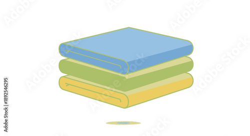 Stack of Folded Towels in Colors.