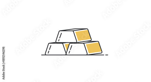 Stack of Gold Bars Illustration 1.