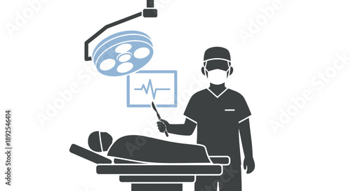 Surgeon Performing Operation in Hospital Theater.