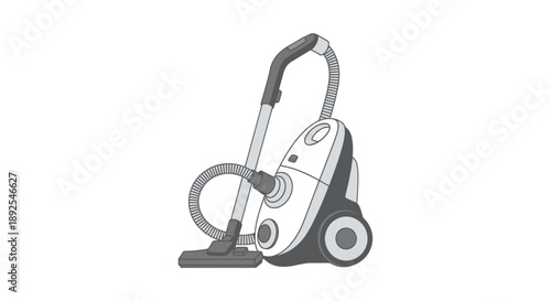 Upright Vacuum Cleaner Illustration Isolated White.