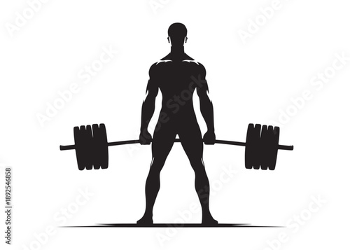 weightlifting logo silhouette vector, weightlifter barbell logo silhouette illustration, weights fitness exercise gym logo silhouette, body building weightlifting logo vector silhouette