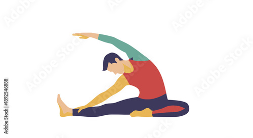 Woman Practicing Yoga Stretching Exercise Pose.