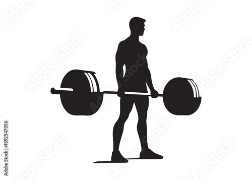 weightlifting logo silhouette vector, weightlifter barbell logo silhouette illustration, weights fitness exercise gym logo silhouette, body building weightlifting logo vector silhouette