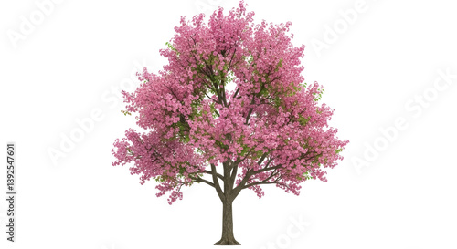 Canvas-taulu Pink flowering crabapple tree isolated PNG, ornamental tree with pink blossoms o
