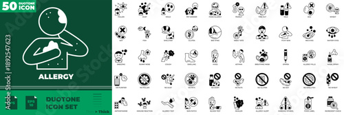 Allergy Duotone Editable Icons set
