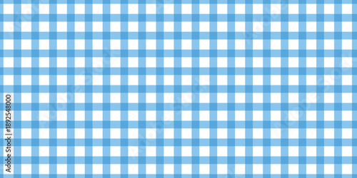 Blue gingham seamless pattern vector. cute check plaid picnic tablecloth texture, vintage gingham squares, isolated on white background.